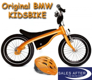 Original BMW KidsBike orange/black with helmet