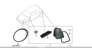 MINI R56 R57 R58 R59 Satz Zierringe Heckleuchten, schwarz