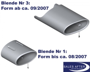 BMW 3 series E9x Exhaust pipe finisher aluminium look 316-320