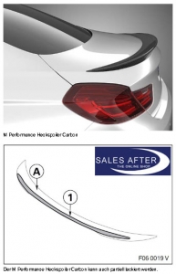 BMW M Performance 6 series F06 F13 Carbon rear spoiler, with fugue