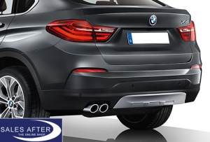 BMW X3 F25 X4 F26 Tailpipes aluminium look, 28iX 30dX 35dX 35iX