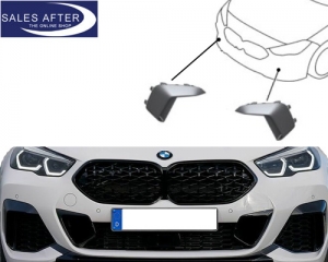 BMW F44 Set of front decor trim for grille on the side, high gloss black