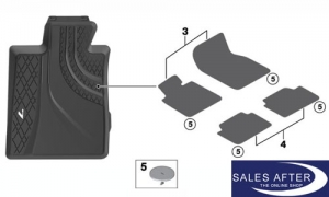 BMW 7 series G11 Set of All-weather floor mats front and rear