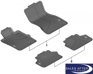 BMW G30 G31 F90 M5 Satz Allwetter-Fußmatten vorne, mit Rekuperationssystem