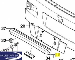 BMW 5er E39 Griffleiste grundiert Heckklappe mit Taster, Touring