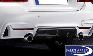 BMW M Performance F32 F33 F36 Diffuser two exhaust with single pipes, matt black