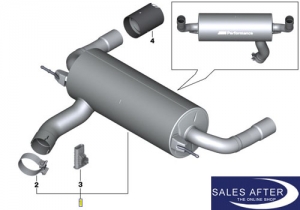 BMW M Performance F30 F31 F32 F33 F36 Exhaust system, 340i 440i