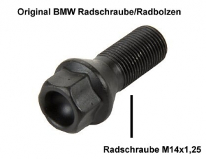 Genuine BMW Wheel bolt M14x1,25 black, 20 pieces