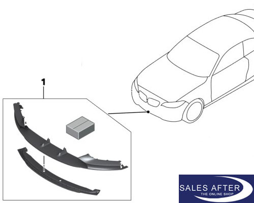 SalesAfter - The Online Shop - BMW M Performance F22 Aerodynamik-Paket  Front Aufsatzteil, mattschwarz