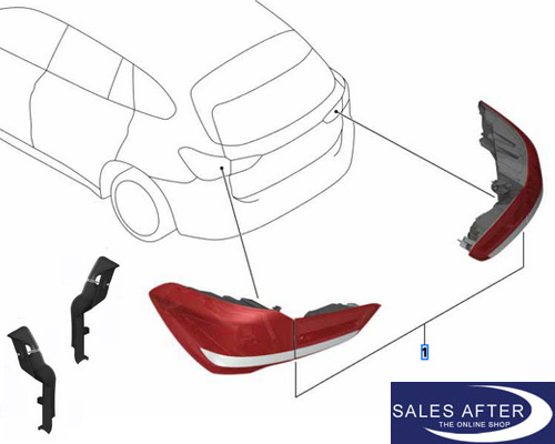 Rückleuchte Heckleuchte Rücklicht rechts LED außen für BMW X1 (F48) Van