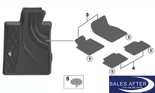 Fußmatte BMW Allwetter Fußmatten hinten 1er F40 2er F44, BMW