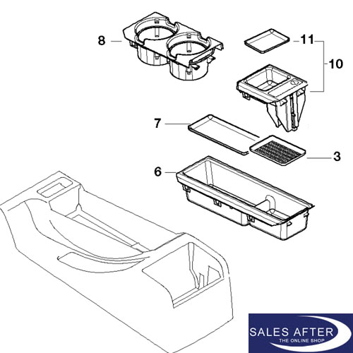 Auto Mittelkonsole Getränkehalter Grau Passt Für BMW 3er E46 1999-2006 tp