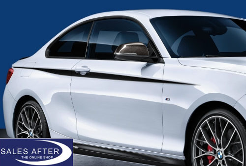BMW M Performance Grey Side Strip Decals - 20cm For F22, F23, M235, M240, M2