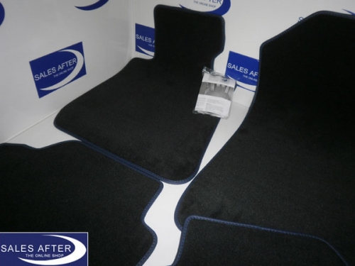 BMW 3 series E90 and E91 Velour floor mats, edging blue, Xdrive