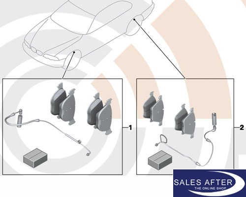 BMW 1er E81 E87LCI E82 E88 Satz Bremsbeläge vorne mit Bremsbelagfühler, 116d 116i 118d 118i