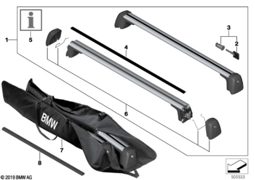 Original BMW Relingträger / Dachträgersystem X3 G45