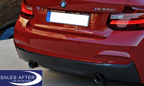 BMW F20 F21 F22 F23 F30 F31 F34 F32 F33 F36 Exhaust pipe finisher in black chrome, 35i 40i