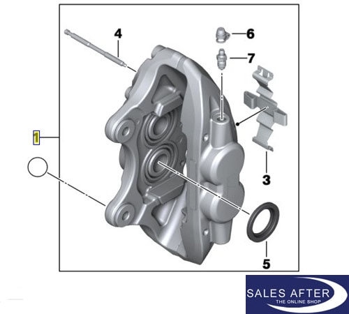 BMW F20 F21 F22 F23 Bremssattelgehäuse M Sportbremse Vorderachse, rechts