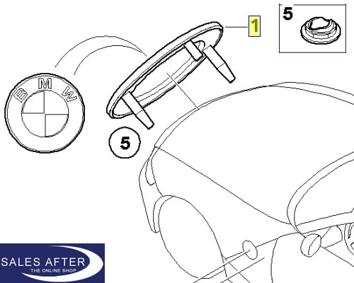 SalesAfter - The Online Shop - Original BMW Plakette für Heckklappe, 82mm,  E60 E61 X1 E84 Z4 E85