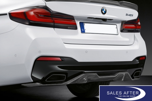 BMW G30 G31 G32 GT Set of exhaust pipe finisher black chrome, trapezoid