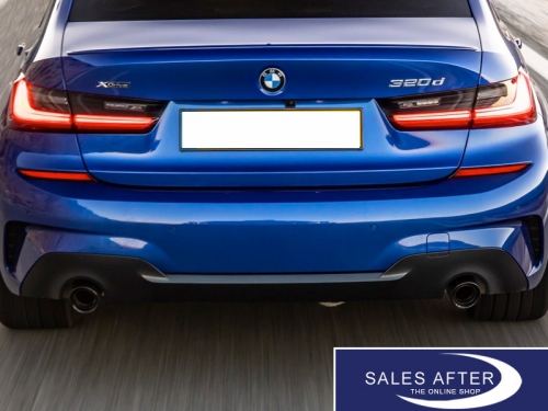 BMW G20 G21 Set of exhaust pipe finisher in black chrome, 320d