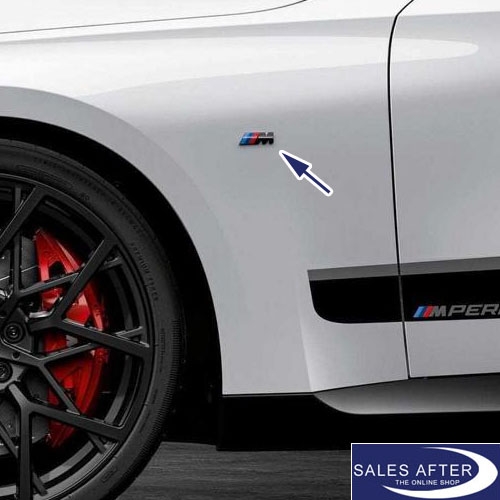 Genuine BMW M badge in black for the fender, 2 pieces