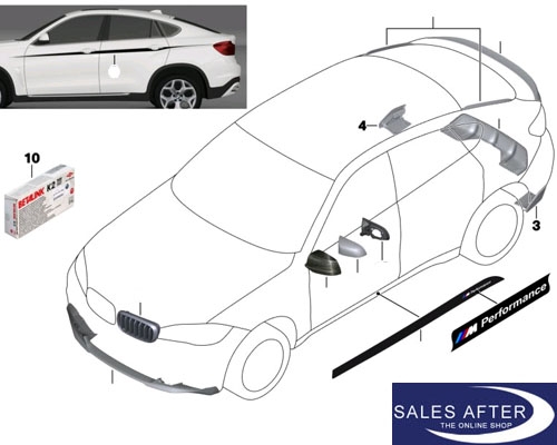 BMW M Performance X6 F16 Heckflaps, hochglanz schwarz