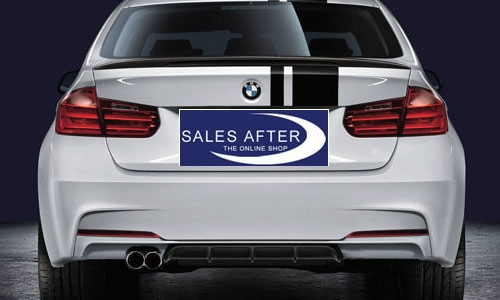 BMW M Performance F30 F31 Diffuser one exhaust with double pipes, matt black