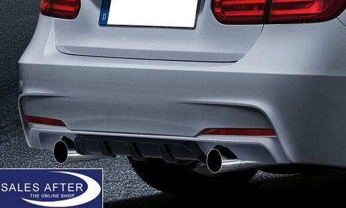 BMW M Performance F30 F31 Diffuser two exhaust with single pipes, matt black