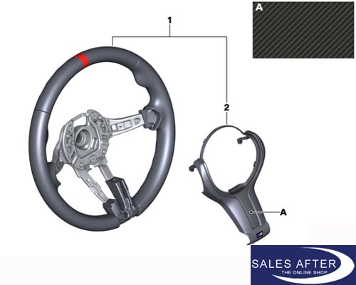 BMW M Performance F20 F21 F22 F23 F30 F31 F34 F32 F33 F36 Steering wheel in Alcantara Carbon
