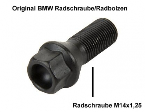 Genuine BMW Wheel bolt M14x1,25 black, 20 pieces