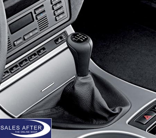 BMW E46 5 E60 E61 X5 E53 Z4 E85 Shift knop black leather, 6 gear