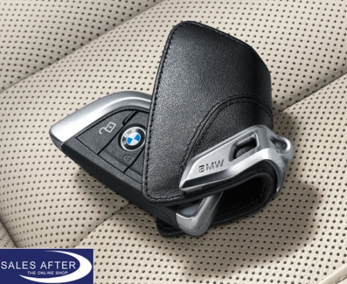 Genuine BMW Key case black with stainless steel clasp