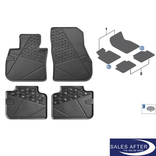 ORIGINAL BMW Gummimatten Fußmatten Automatten Allwetter X2 F39 vorne +  hinten
