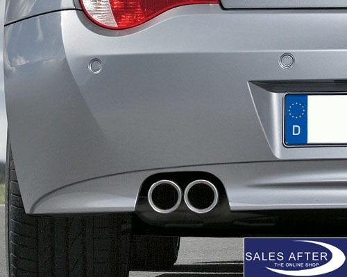 BMW Z4 E85 E86 Exhaust pipe finisher aluminium look, 2.5i N52 2.5si 3.0si